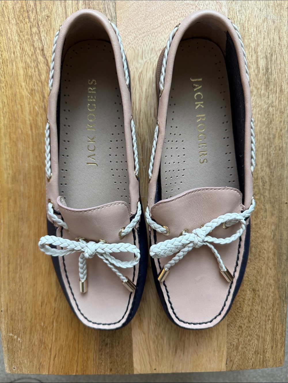 Jack Rogers Ocean Loafer Pink & Navy size 7 women’s